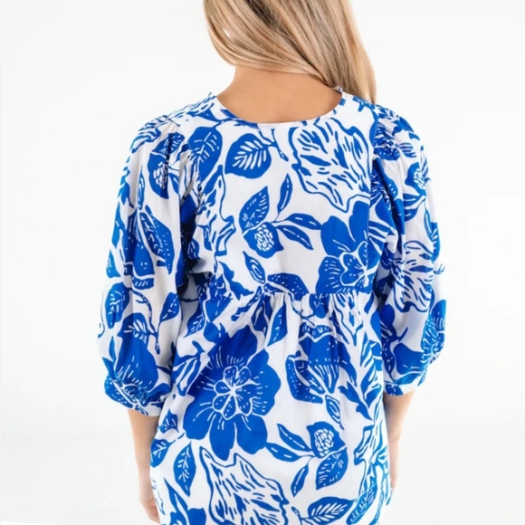 J.Marie Laken V-Neck Puff Sleeve Pullover Coordinating Tunic - Picture 4 of 10